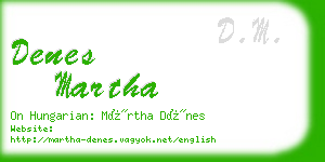 denes martha business card